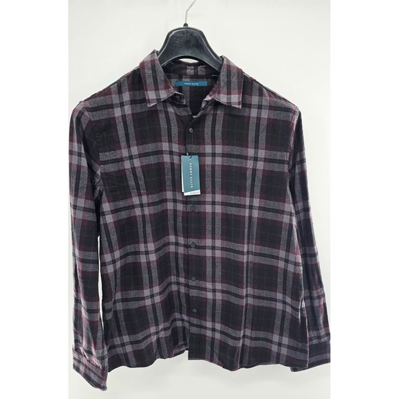 NEW!!  Perry Ellis soft brushed‎ checked plaid long sleeved men's flannel button - Picture 1 of 6